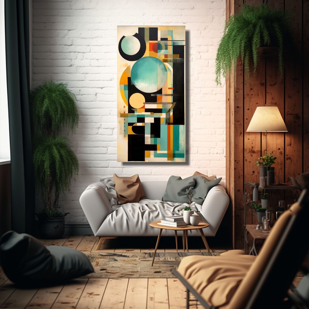 GENERICO - Cuadro Impreso Estilo Abstracto De Solares Con 70x140 Cm