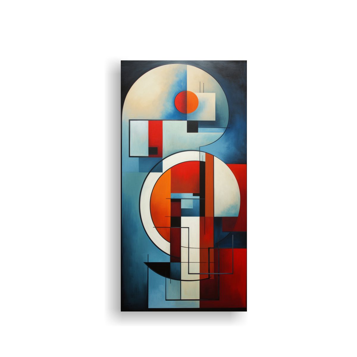 GENERICO - Pintura Abstracta Estilo Constructivista Cuadro 40x80 Cm
