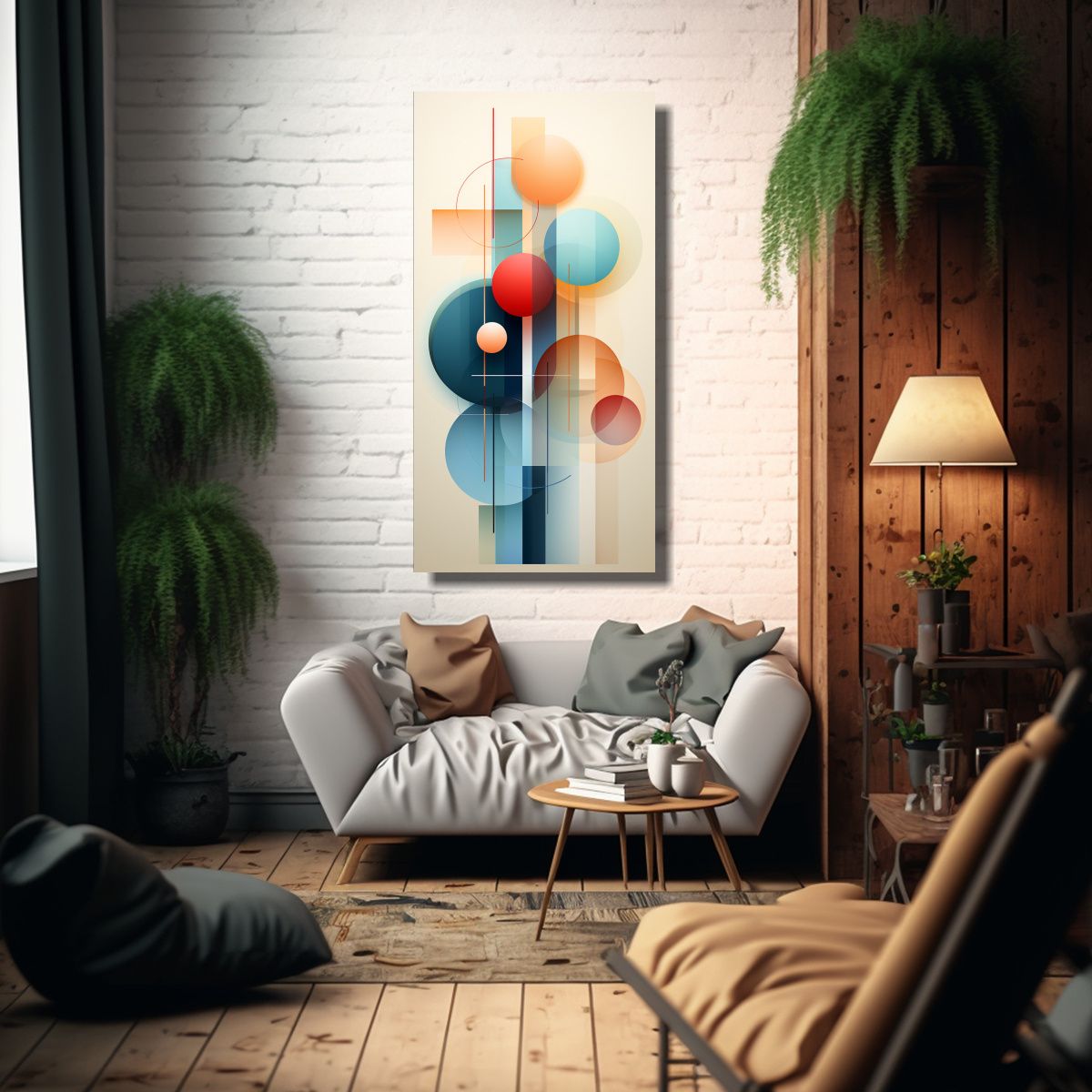 GENERICO - Pintura En Bastidor Composición Perspectiva 40x80 Cm.