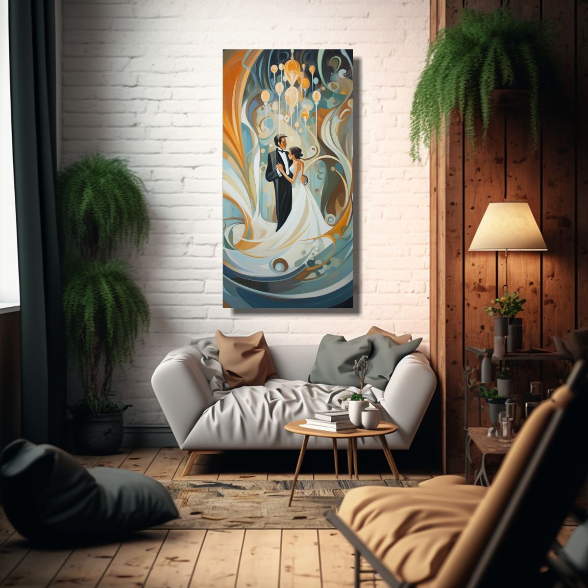 GENERICO - Lienzo Inspirador De Swirls Abstractos De 80x160 Cm