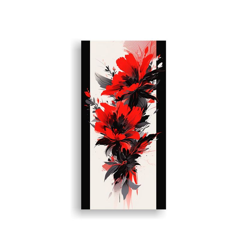 GENERICO - Cuadro De Diseño Atmosfera Neonoir Rojo Y Negro 60x120 Cm