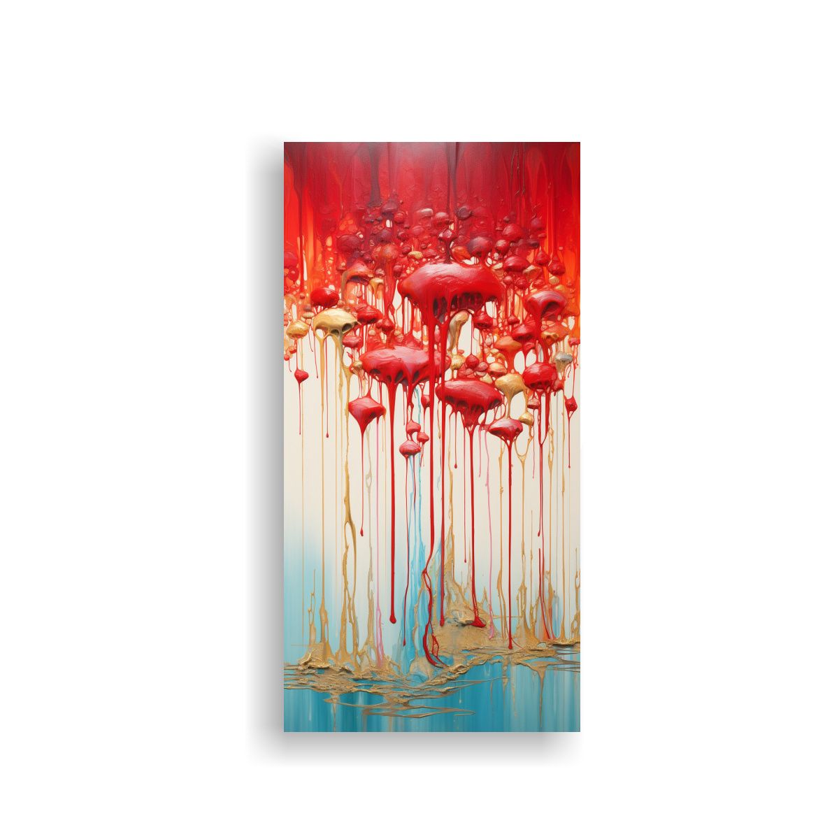 GENERICO - Cuadro Fotografía Temática En Rojo Y Dorado 80x160 Cm