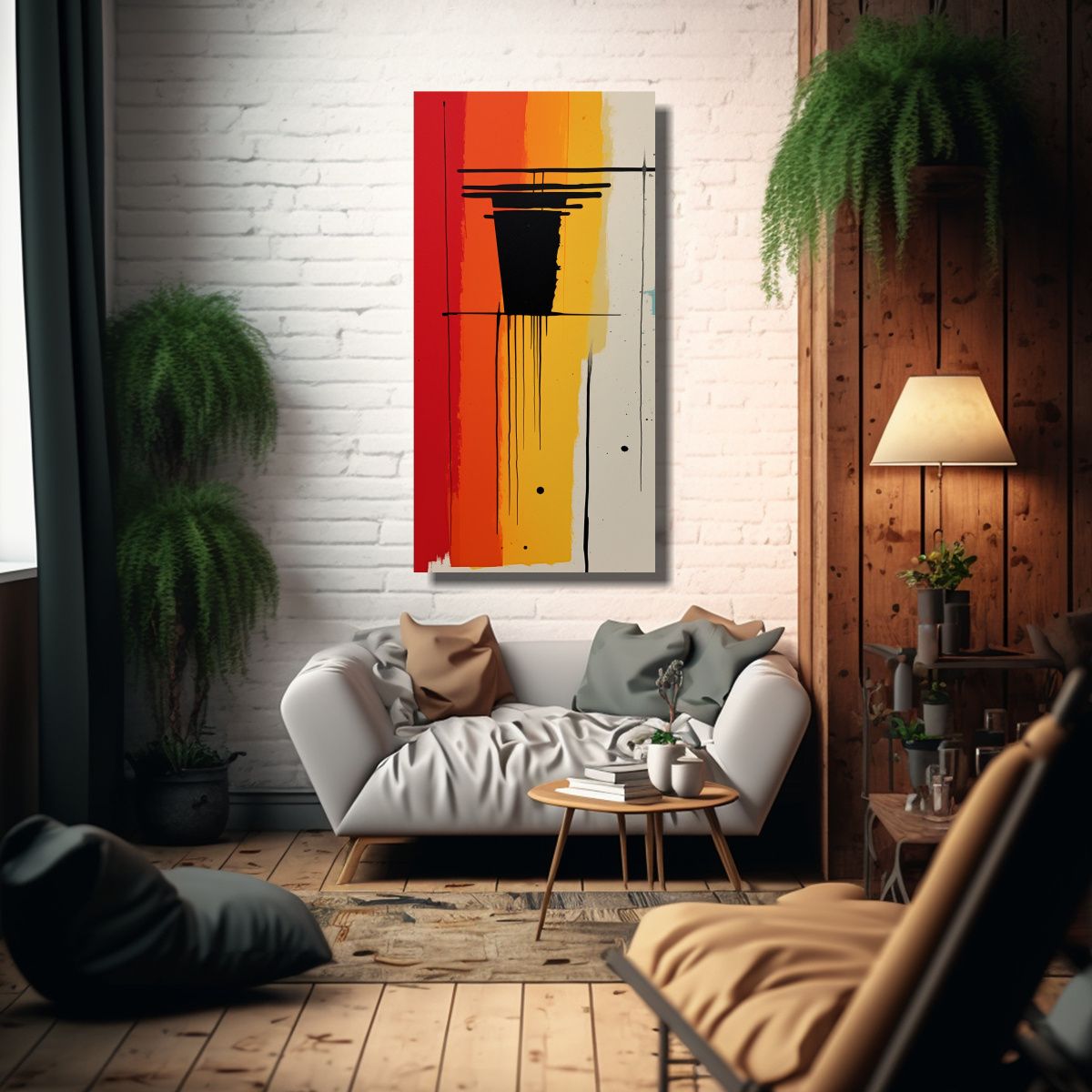 GENERICO - Pinturas Minimalistas En Lienzo Estilo Galería 70x140 Cm.