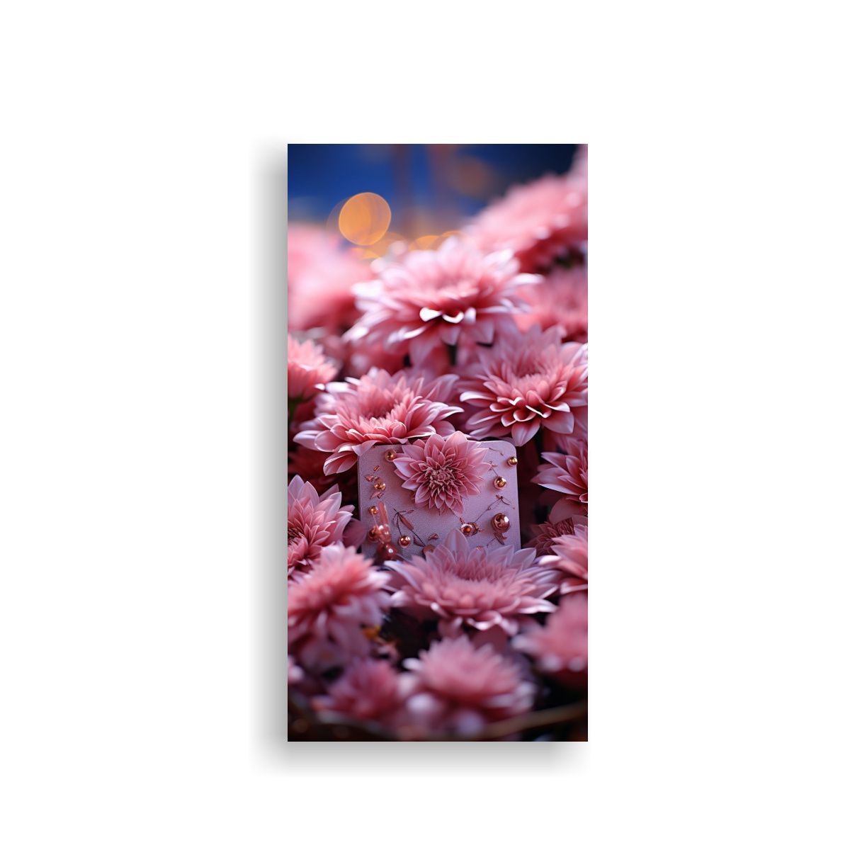 GENERICO - Cuadro Abstracción Relieve Envolvente Rosa En 30x60 Cm.