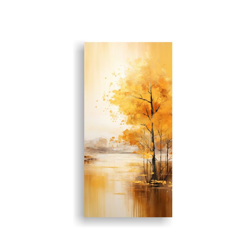 GENERICO - Pinturas Abstractas De Otoño En Dorados 80x160 Cm