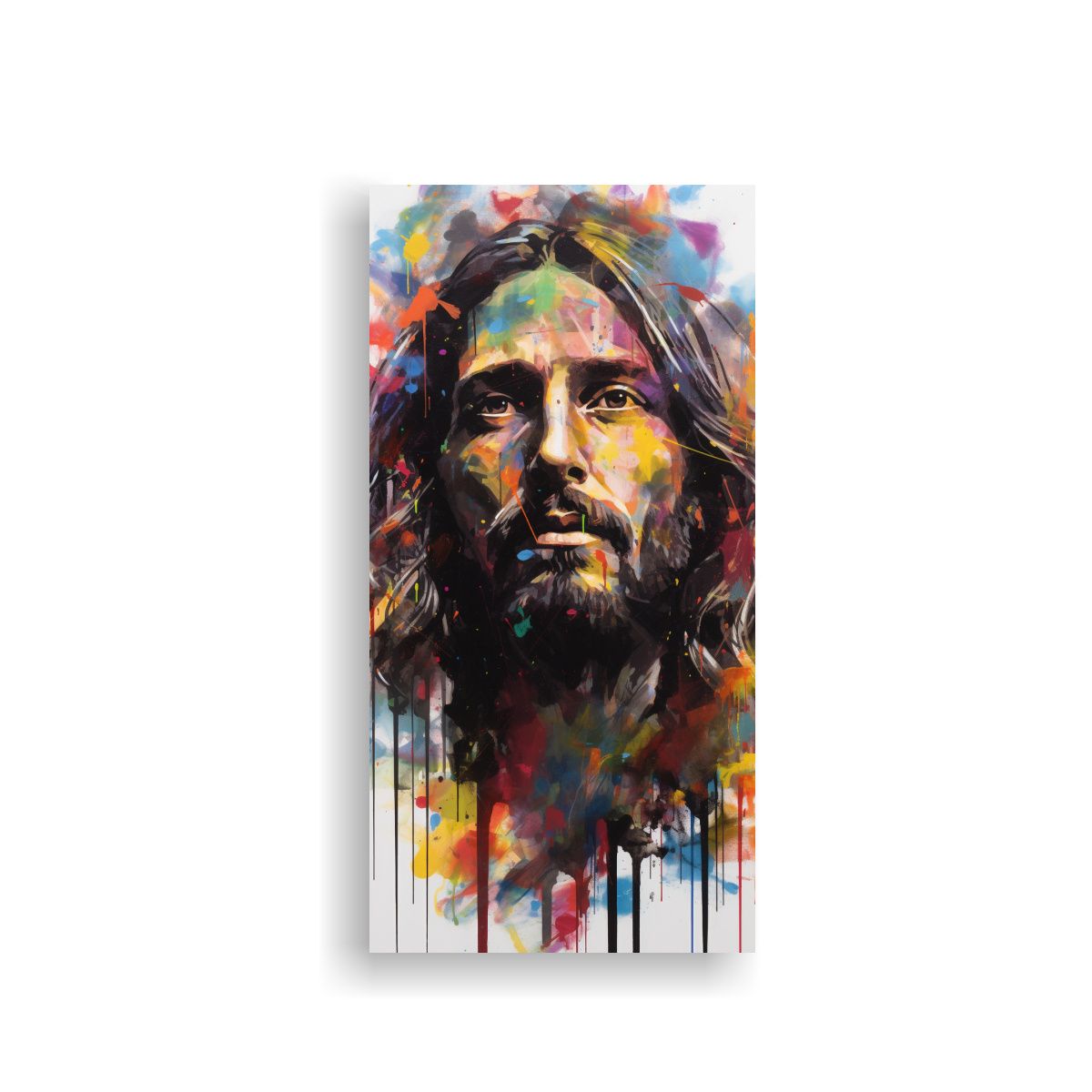 GENERICO - Cuadro Abstracto De Jesucristo Con Simetría 70x140 Cm