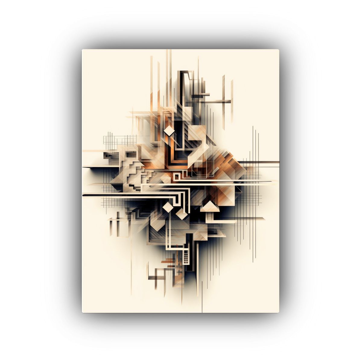 GENERICO - Cuadro Arquitectónico Asimétrico De Tonos De 80x120 Cm.