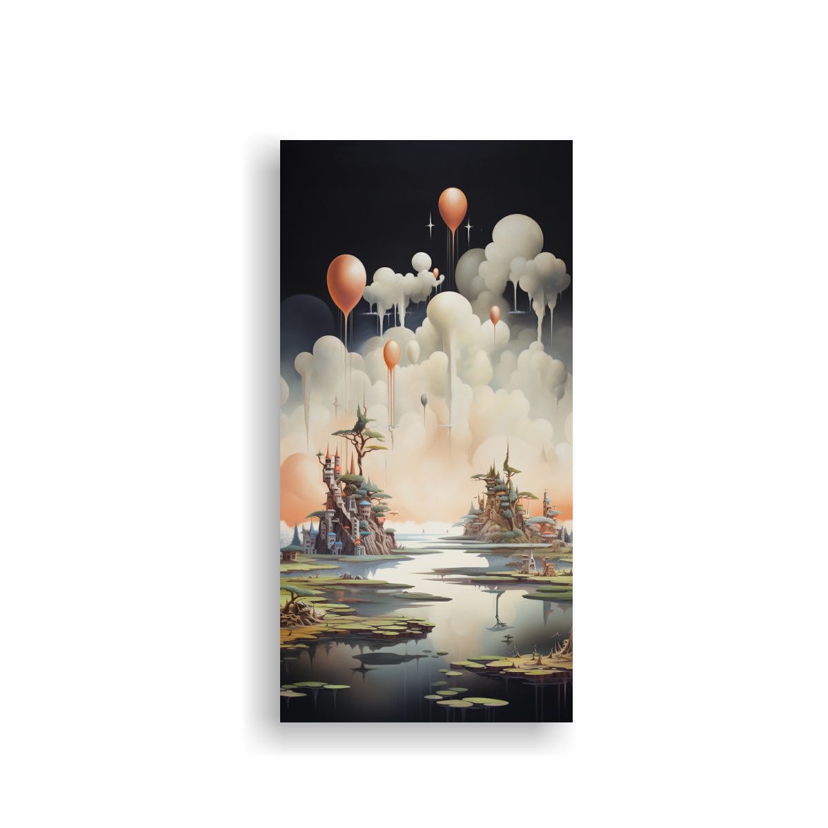 GENERICO - Pintura Decorativa Surrealista Con Islas 80x160 Cm