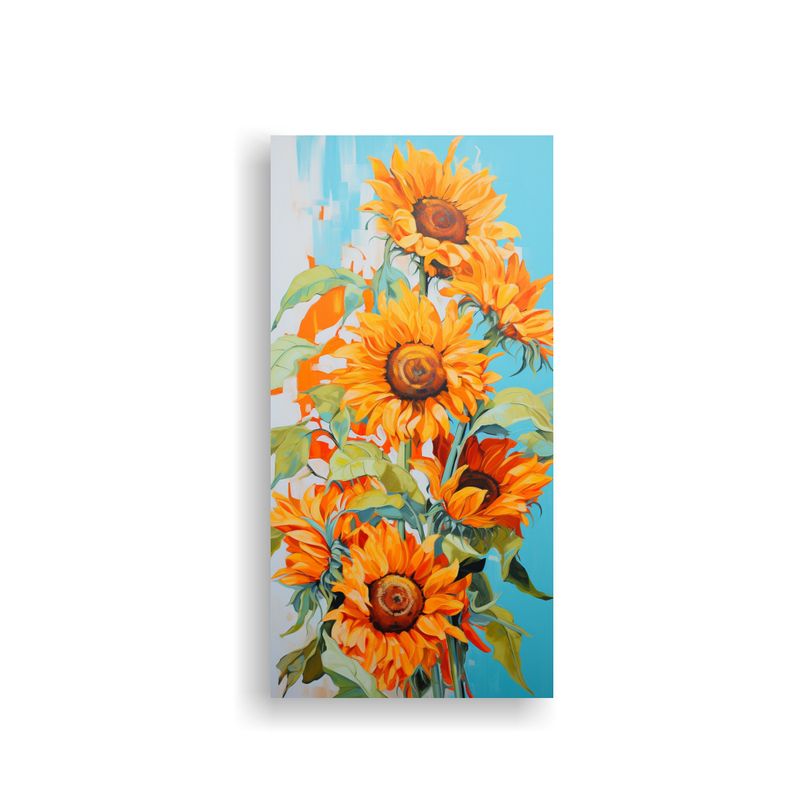 GENERICO - Cuadro Concepto Elegante De Girasoles Naranjas En 60x120 Cm