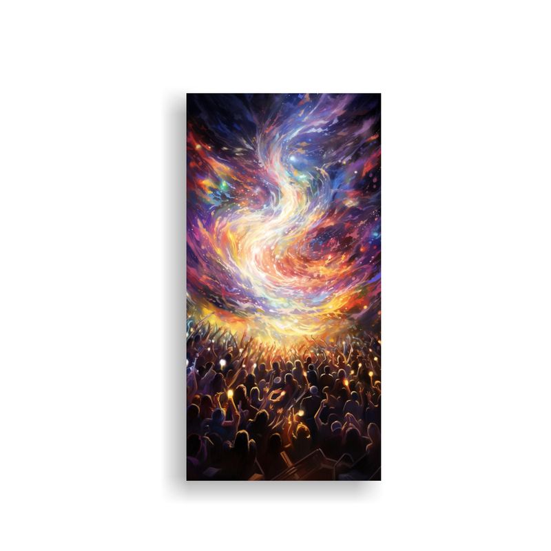 GENERICO - Cuadro Acuarela Energética Abstracta De Un 80x160 Cm