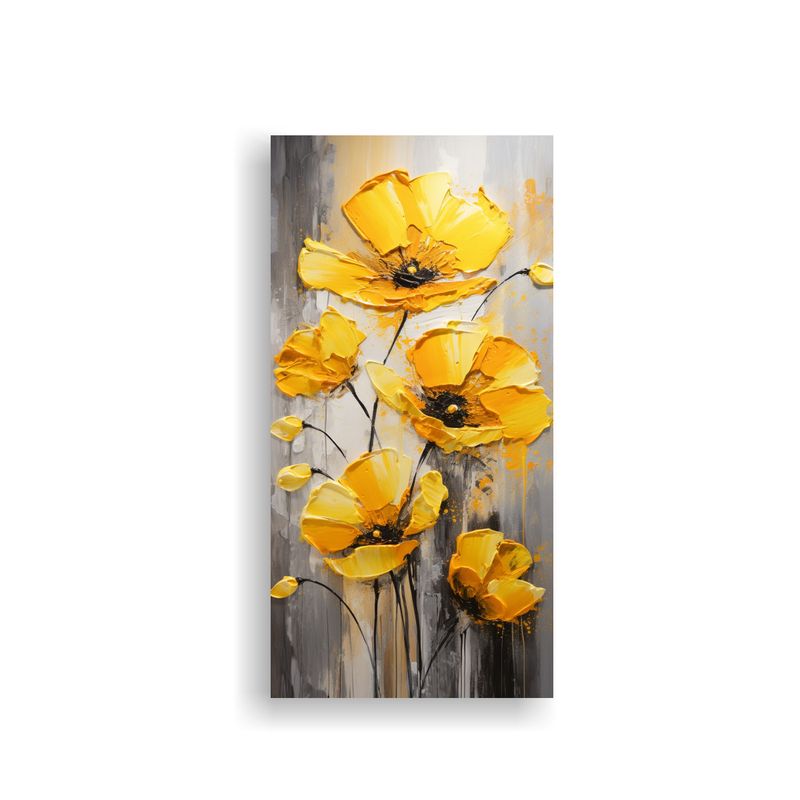 GENERICO - Cuadro Vintage Pop Art De Amapolas Amarillas 70x140 Cm