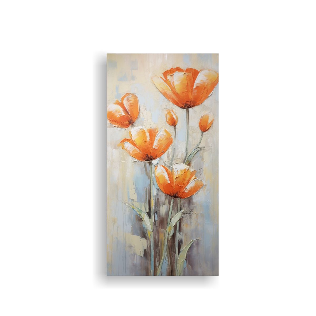 GENERICO - Cuadro De Arte Abstracto Intenso Con Tulipanes 60x120 Cm