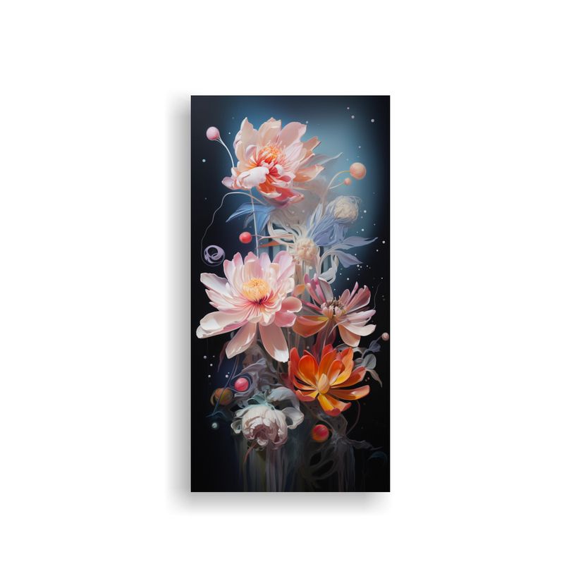 GENERICO - Cuadro Impreso Para Oficina Flores En 40x80 Cm