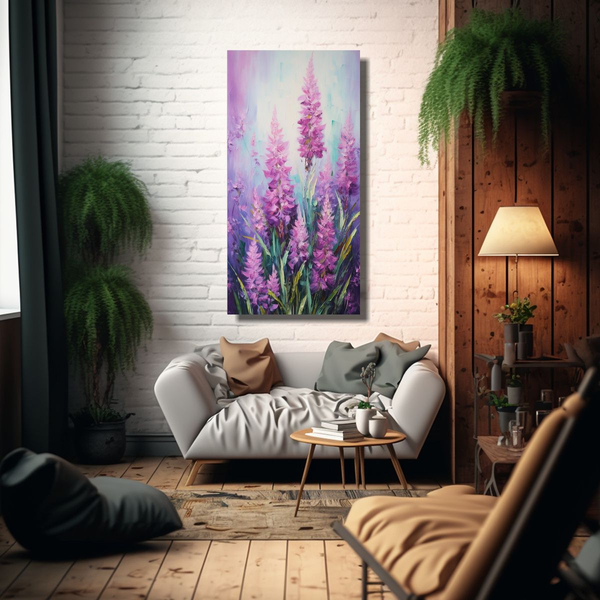 GENERICO - Pintura En Lienzo De Flores En Colores Vibrantes 40x80 Cm