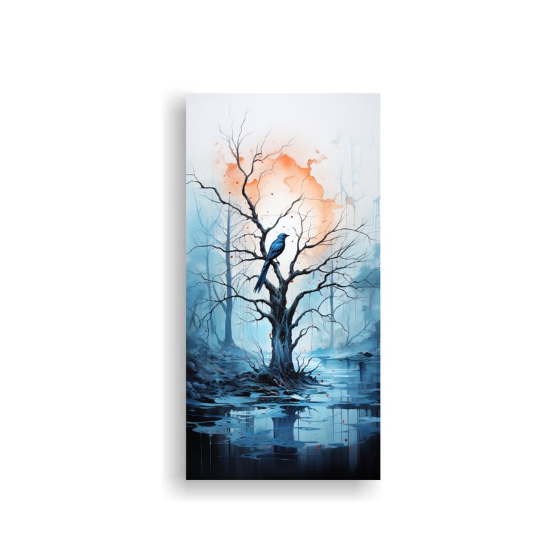 GENERICO - Pintura Abstracta Exclusiva De árbol De álamo 40x80 Cm