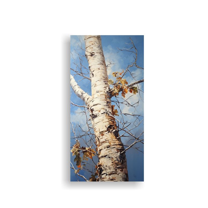 GENERICO - Pintura Abstracta De árbol De Abedul Estilo 20x40 Cm