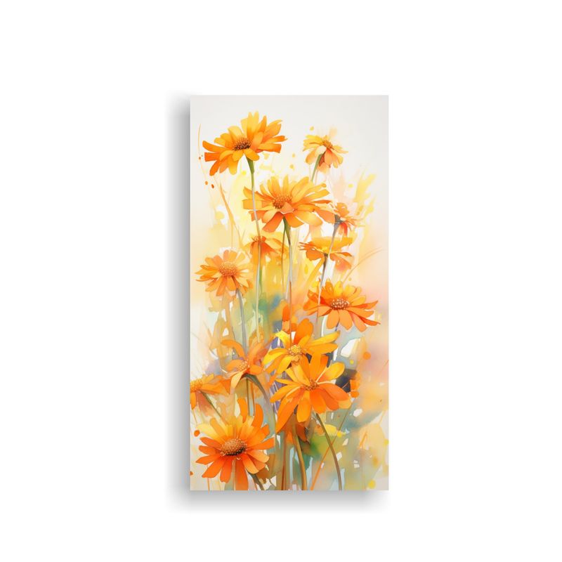 GENERICO - Arte De Pared Cuadro Abstracta Flores De 20x40 Cm