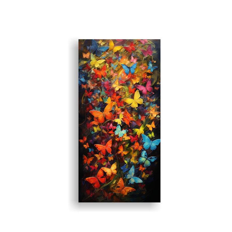 GENERICO - Pinturas Abstractas De Mariposas En Bastidor 70x140 Cm