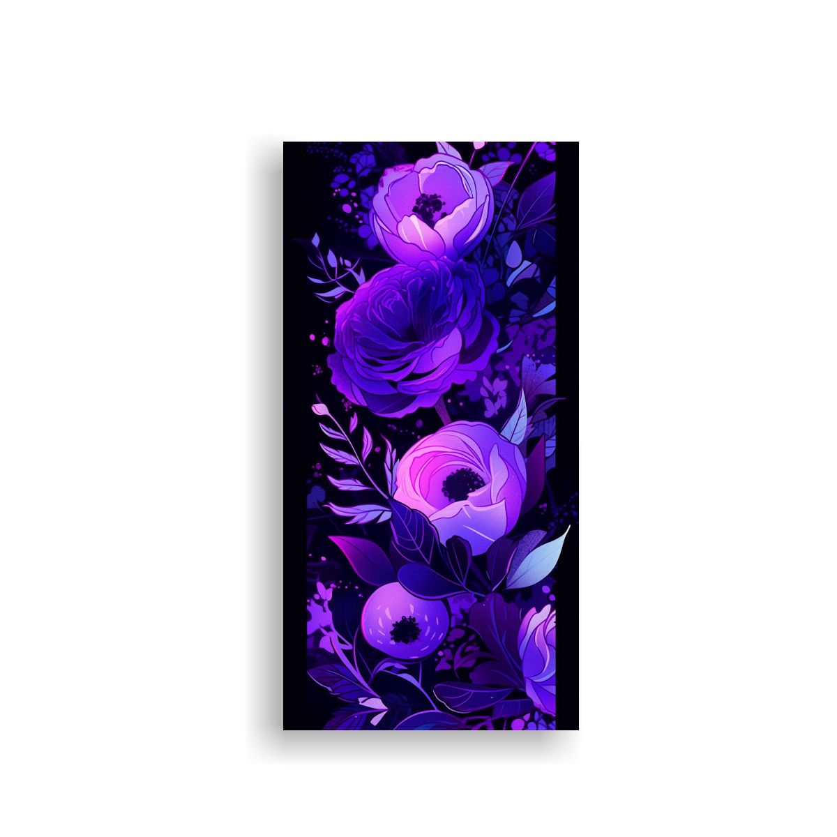 GENERICO - Cuadro De Expresión Para Sala En Tonos Púrpura 70x140 Cm