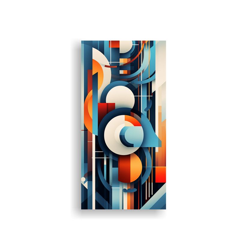 GENERICO - Cuadro De Pared Creativo En Azul Y Naranja Con 60x120 Cm