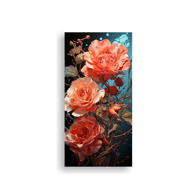 GENERICO - Cuadro Moderno Arte Callejero Rosa Con Gotas Que 50x100 Cm