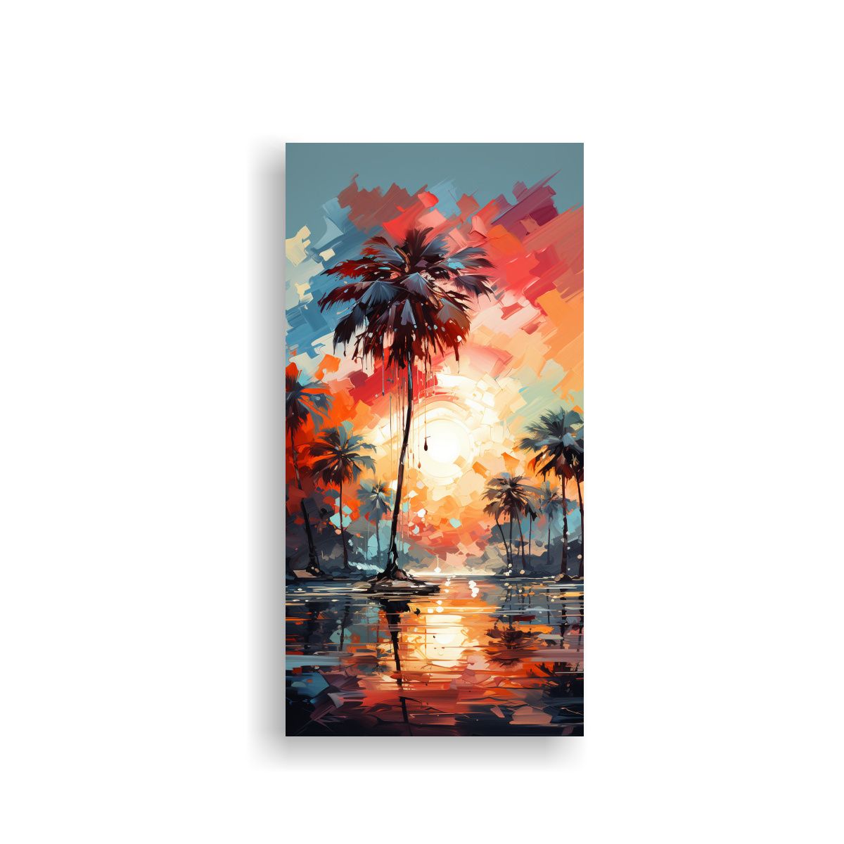 GENERICO - Pintura Abstracta Inspiradora De Colores Rojo Y 40x80 Cm.