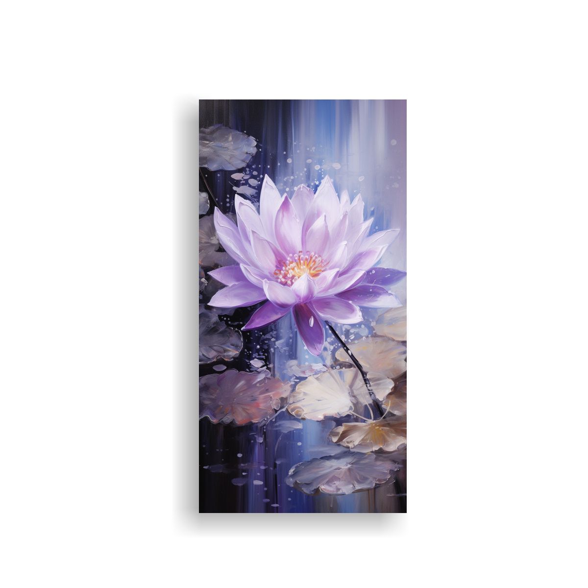 GENERICO - Lienzo De Loto Púrpura Estilo Composición 40x80 Cm.