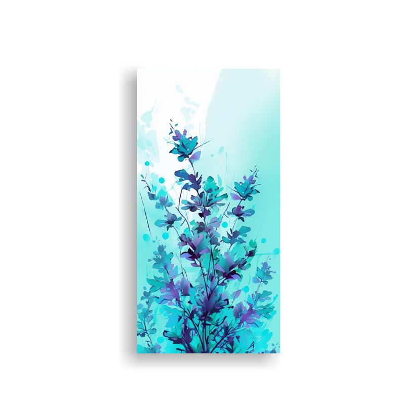 GENERICO - Cuadros Luminosidad Hierbas En Turquesa Y Azul 60x120 Cm