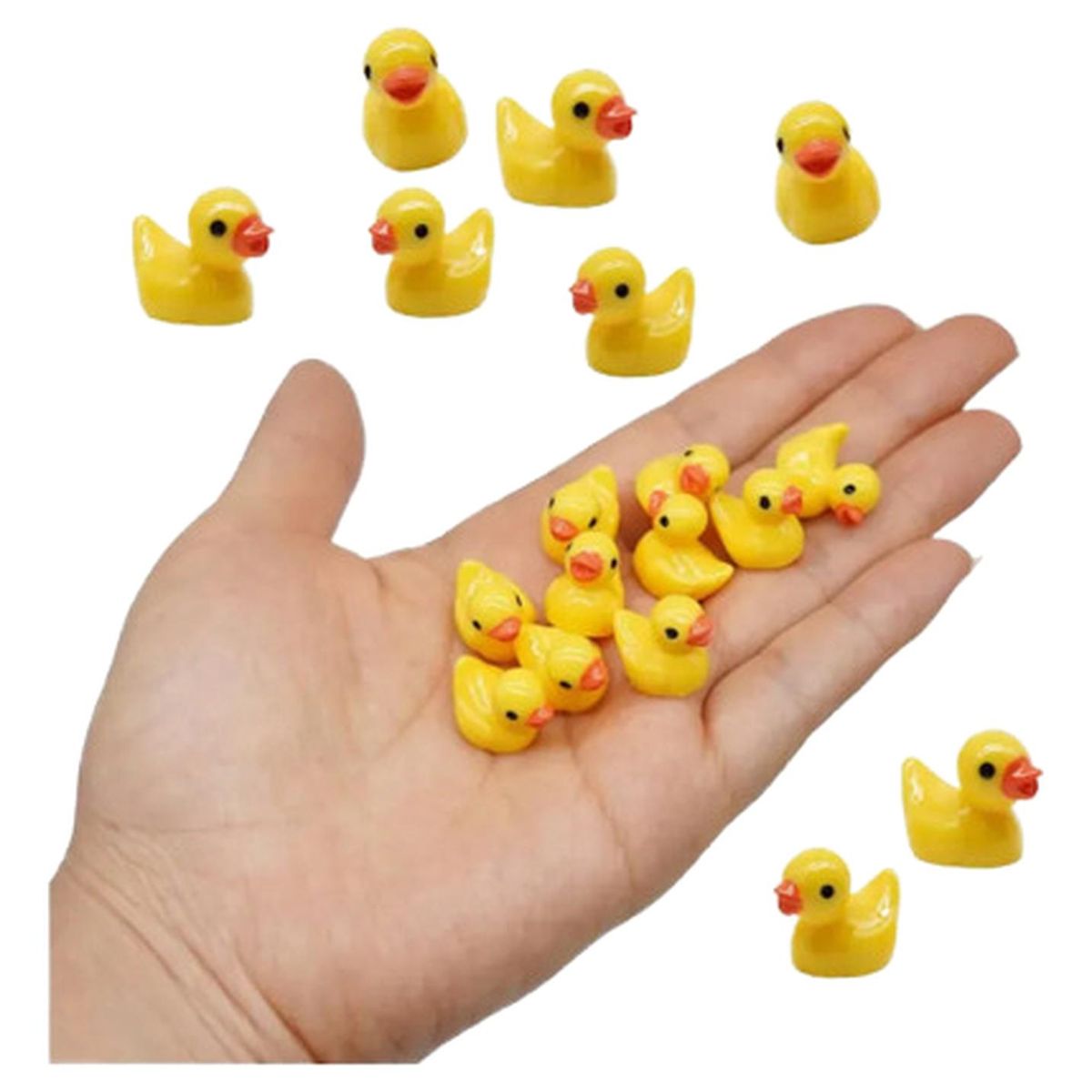 GENERICO - 50 Patitos Patos De Resina Amarilla Para Juego Decoracion Amarillo