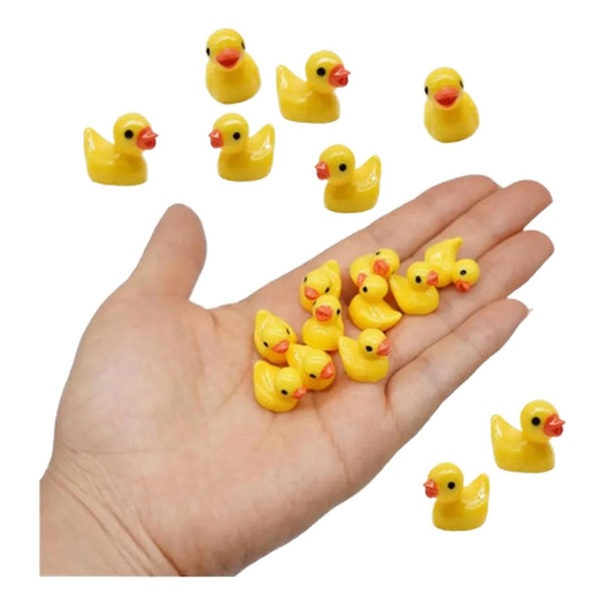 GENERICO - 50 Patitos Patos De Resina Amarilla Para Juego Decoracion Amarillo