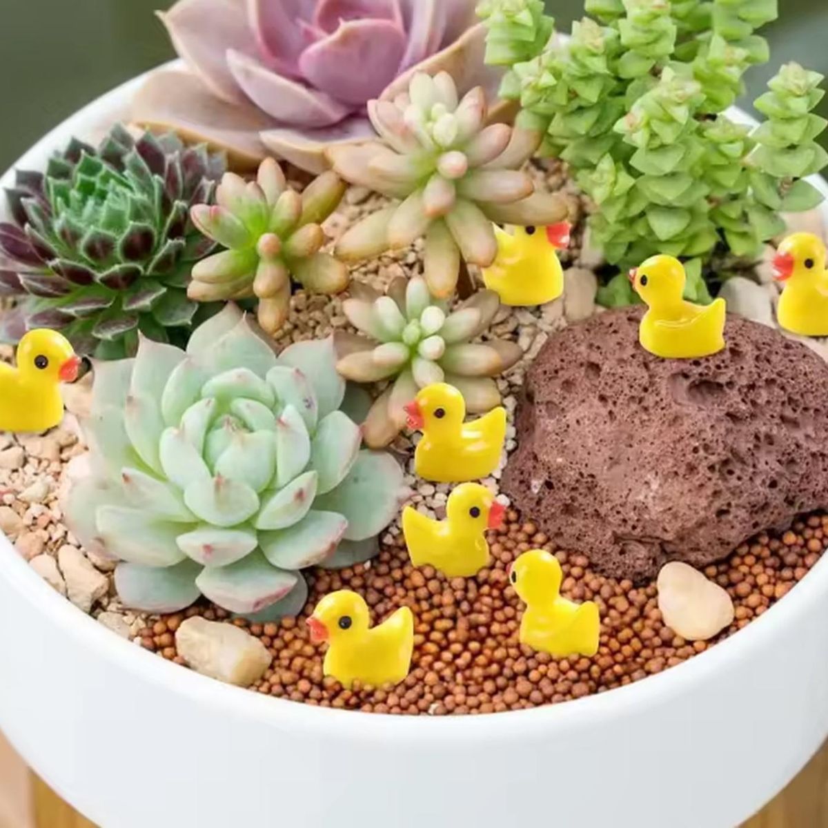 GENERICO - 50 Patitos Patos De Resina Amarilla Para Juego Decoracion Amarillo