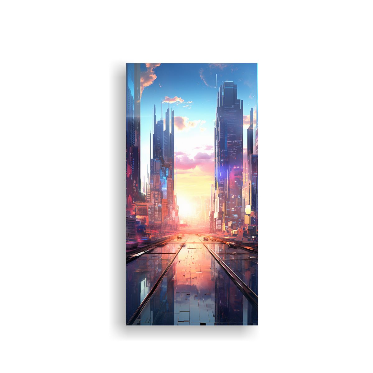 GENERICO - Cuadro Fotografía Amanecer En La Ciudad Con Luz 70x140 Cm