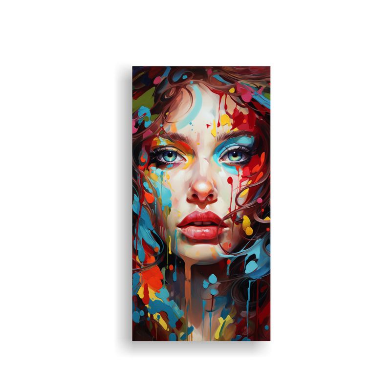 GENERICO - Cuadro Abstracto Colores Gama Lienzo Composición 50x100 Cm
