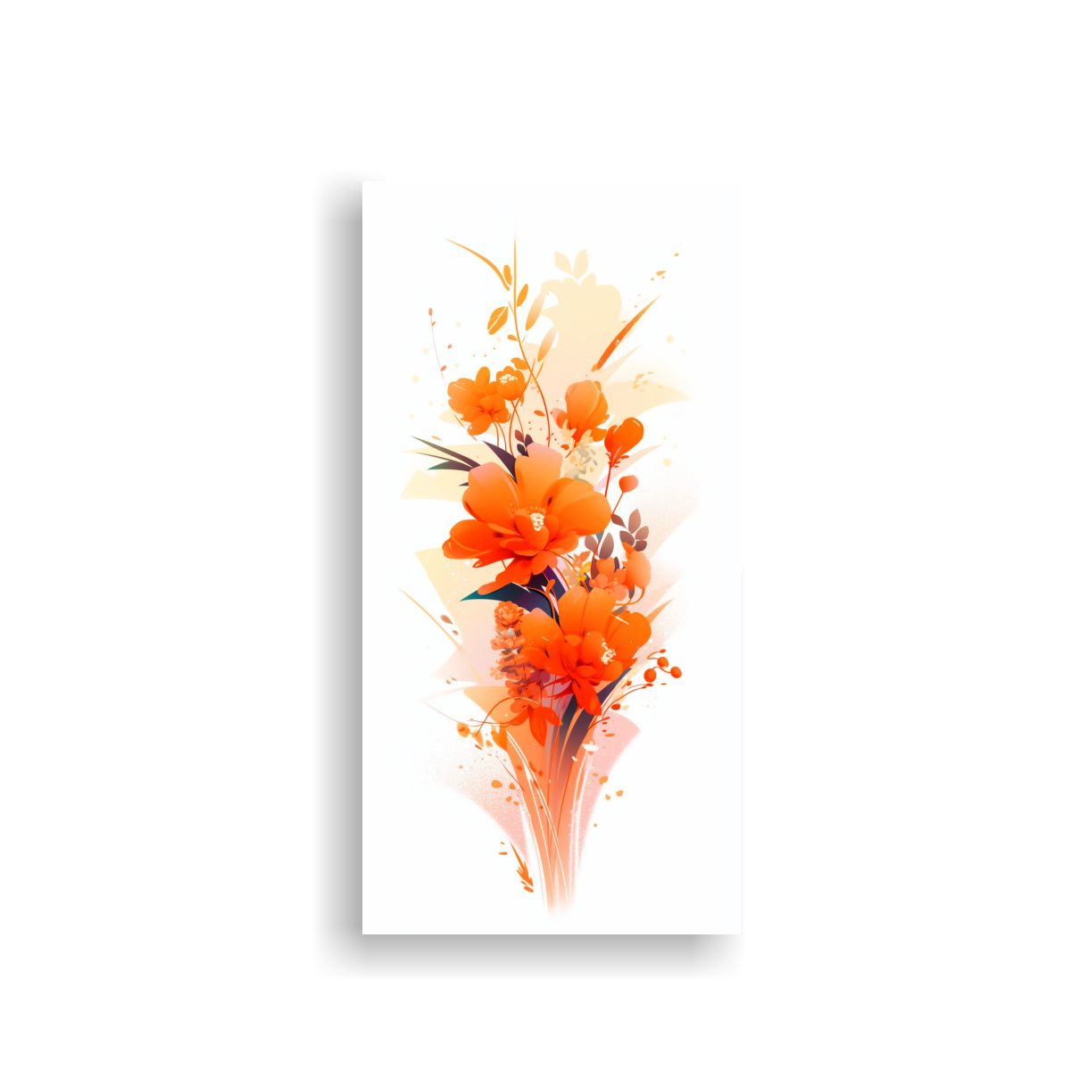 GENERICO - Lienzo Tela Tonos Hogar Deco Blanco Y Naranja 30x60 Cm