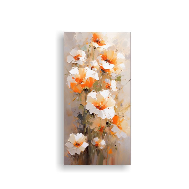 GENERICO - Pintura En Lienzo De Flores En Colores Blanco Y 50x100 Cm