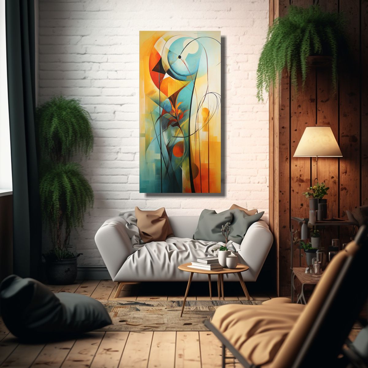 GENERICO - Cuadro Abstracto Interpretación De Una Brisa De 70x140 Cm