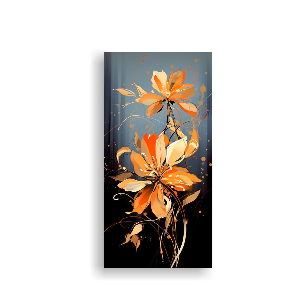 GENERICO - Pintura Lienzo Tela Cocina Naranja Dorado Estilo 40x80 Cm