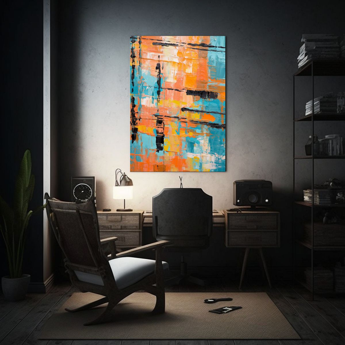 GENERICO - Pintura Composición Living En Primer Plano 80x120 Cm