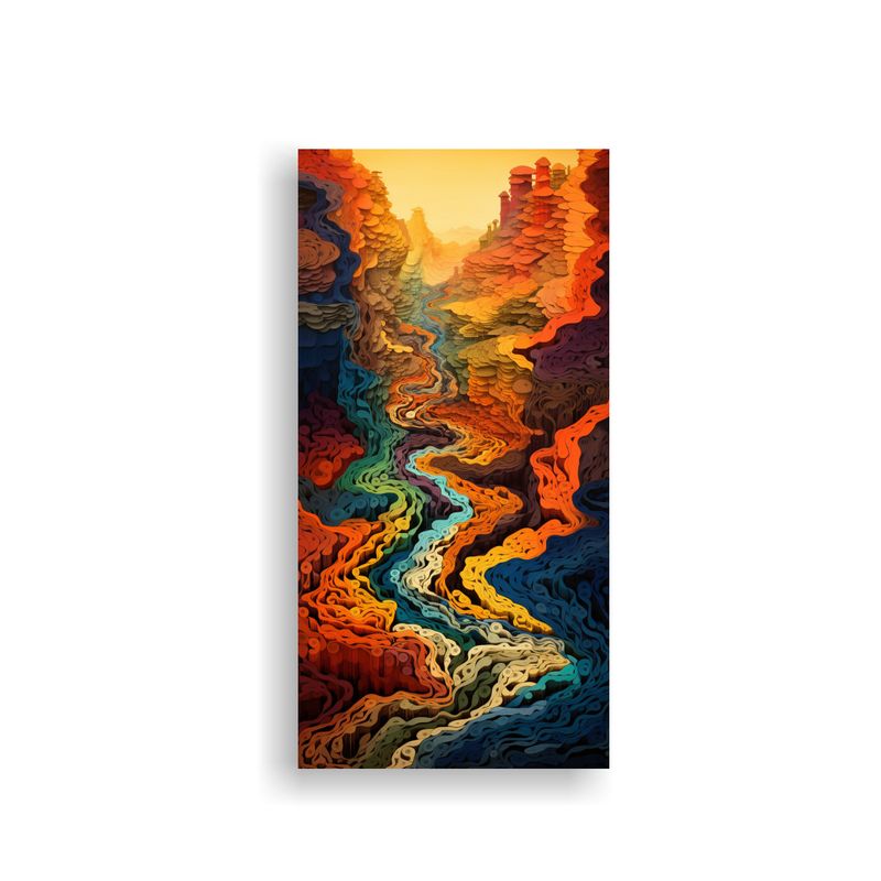 GENERICO - Cuadros Abstractos De Paisajes Inexplorados En 20x40 Cm