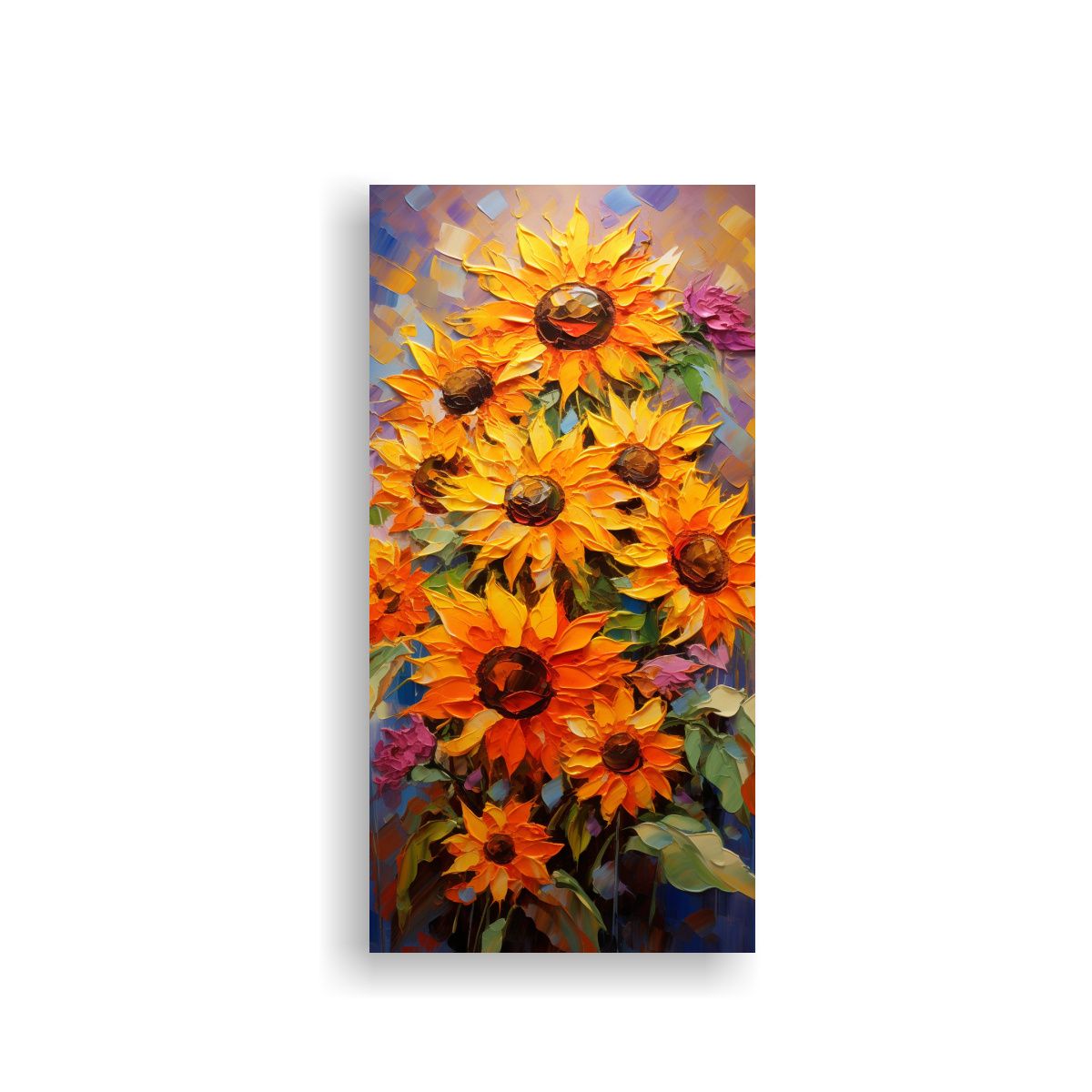 GENERICO - Pintura En Lienzo De Girasoles En Movimiento De 30x60 Cm