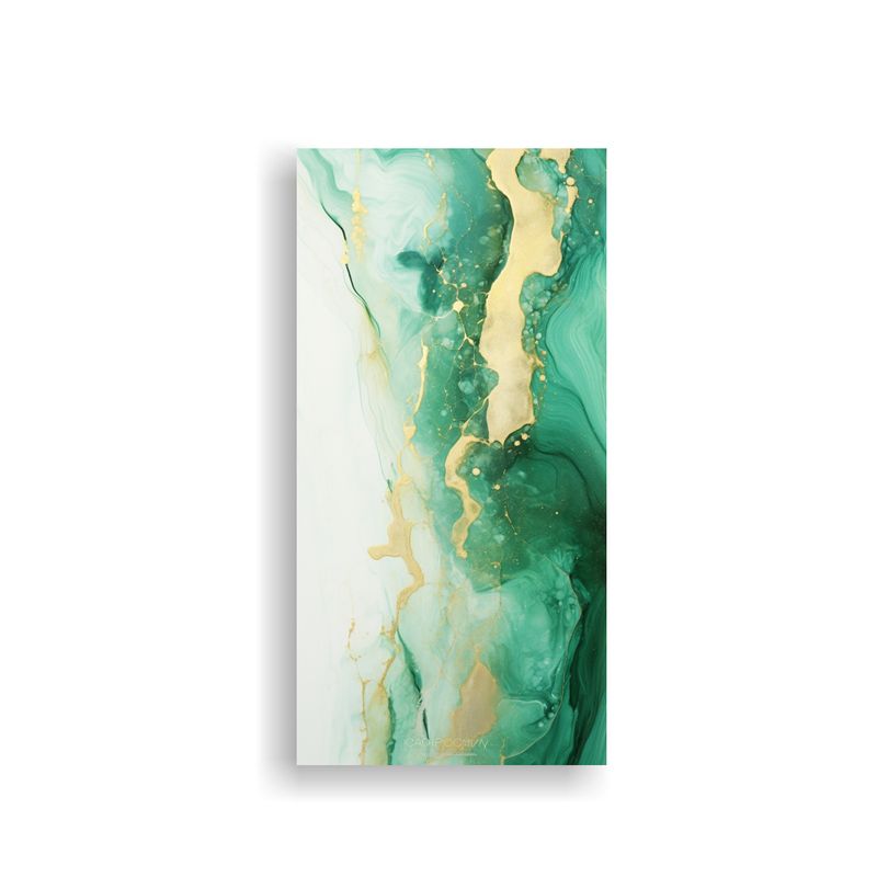 GENERICO - Pintura De Pared En Esmeralda Blanco Y Oro Con 40x80 Cm
