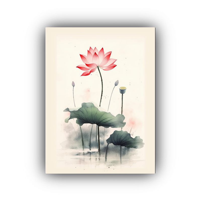 GENERICO - Pintura De Arte De Pared Estilo Chino Loto Rosa 80x120 Cm