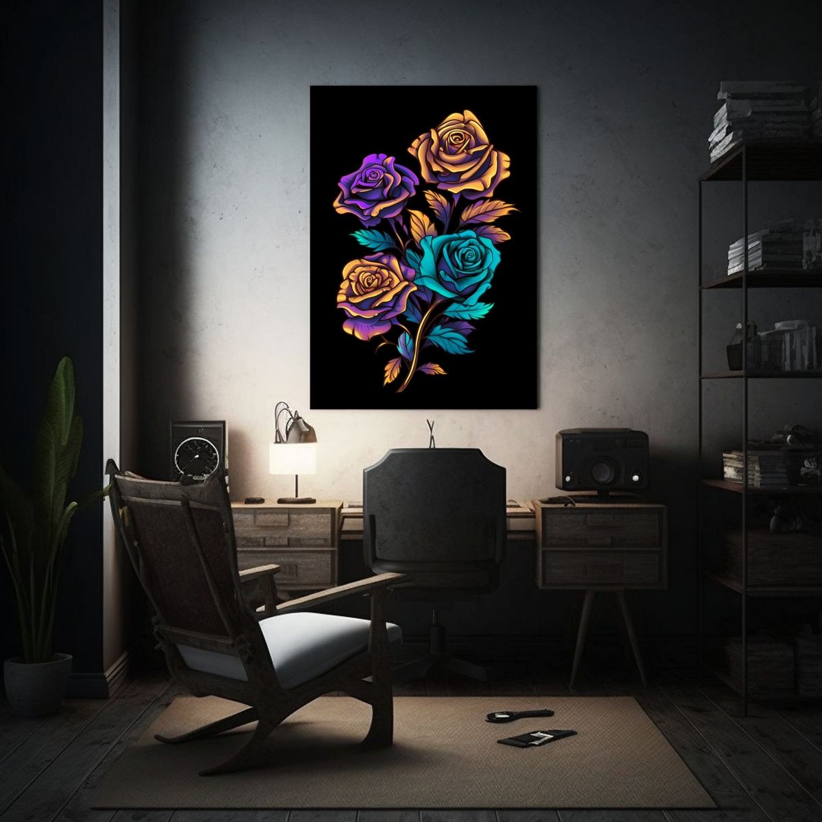 GENERICO - Pinturas Decorativas Arte Imagen Calidez Rosas 80x120 Cm