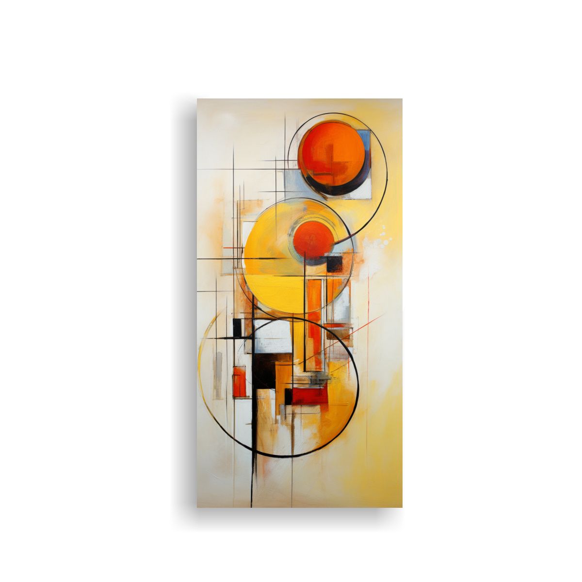 GENERICO - Cuadro Abstracto Pastel Perspectiva Líneas Finas 60x120 Cm