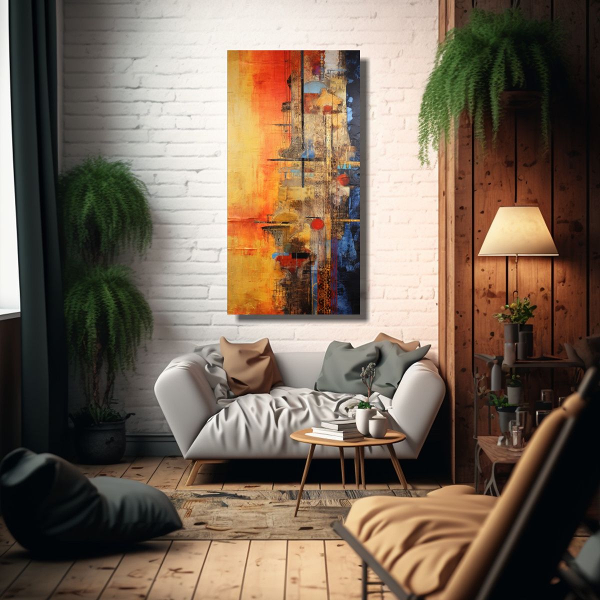 GENERICO - Lienzo De Tela Colores Fantasía Abstracta 30x60 Cm