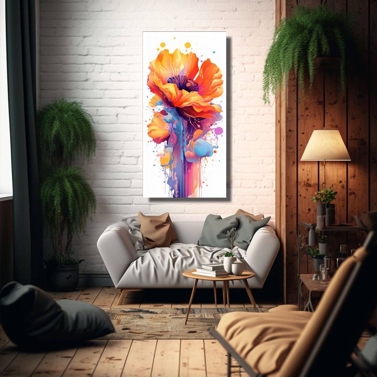 GENERICO - Ilustración Vectorial Elegante De Amapola 70x140 Cm