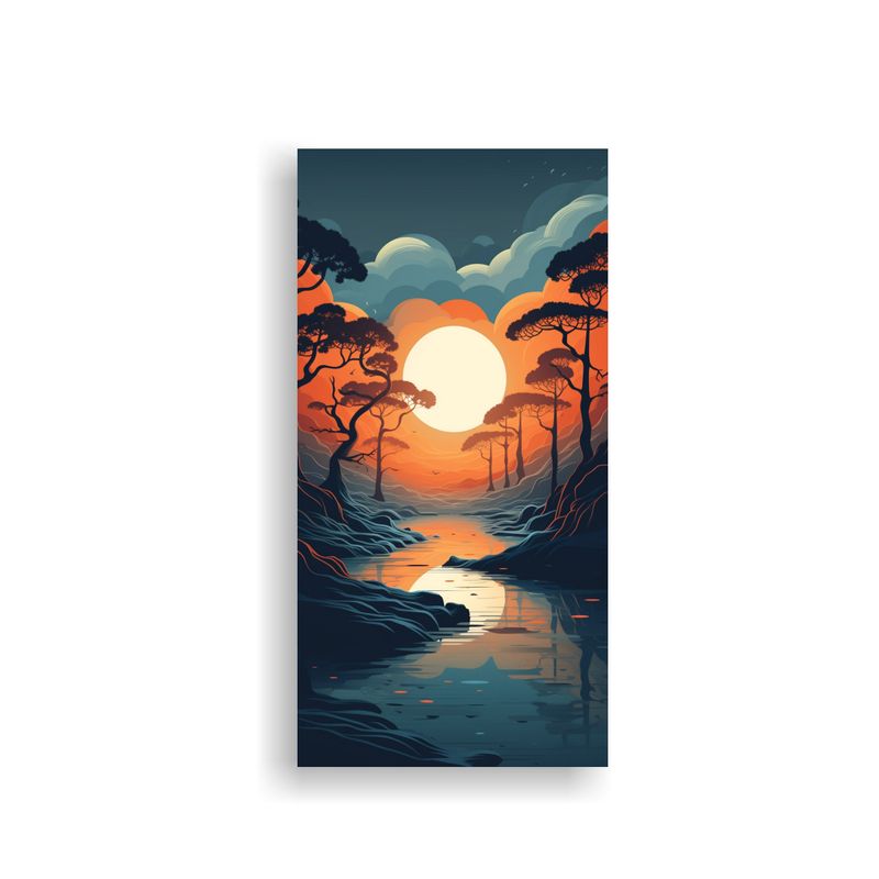 GENERICO - Paisajes Surrealistas De Estilo Plano Y Pixelado 70x140 Cm