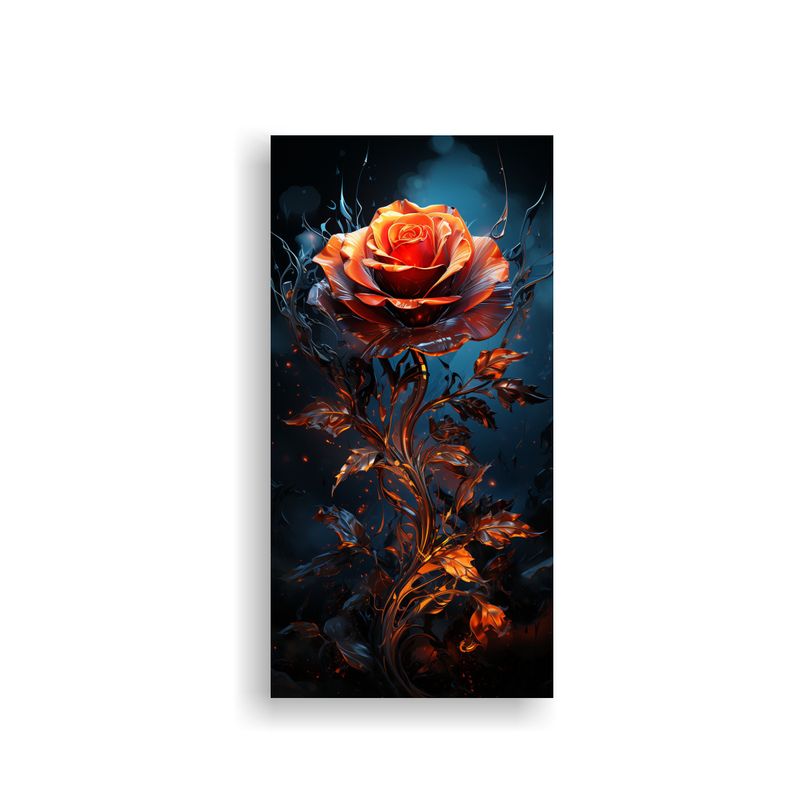 GENERICO - Lienzo Abstracto De Una Rosa Que Desborda Arte 80x160 Cm