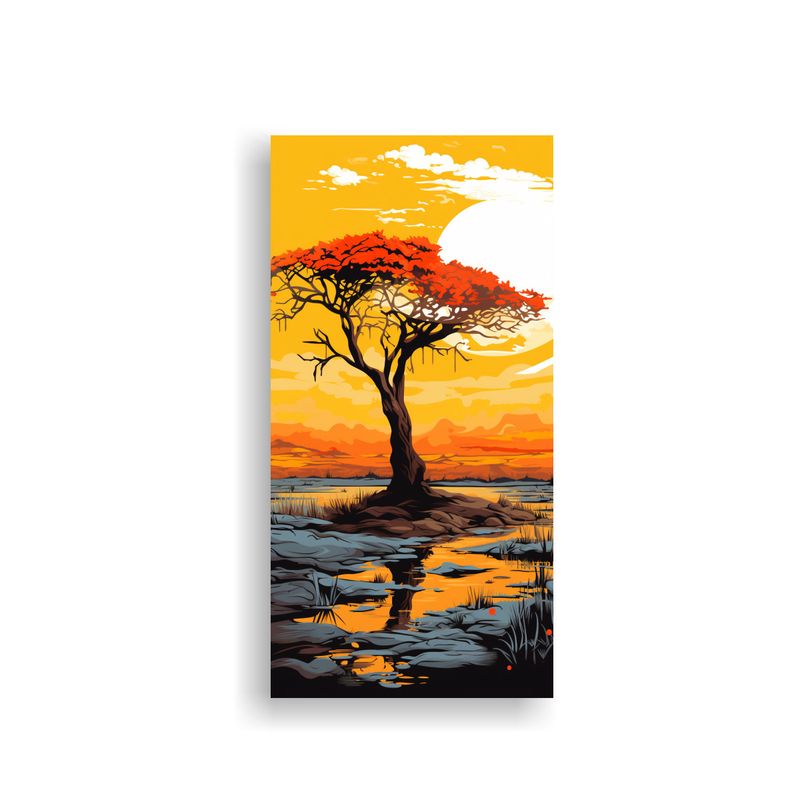 GENERICO - Pintura Decorativa De Diseño Original Árbol En 70x140 Cm