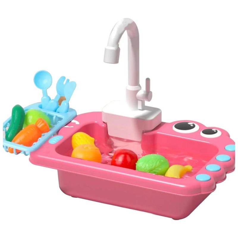 GENERICO - Juguete Fregadero Lavavajillas Con Accesorios Rosado Infantil